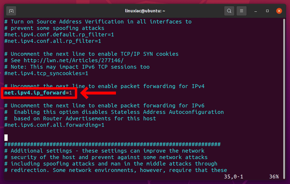 Enable IP Forwarding