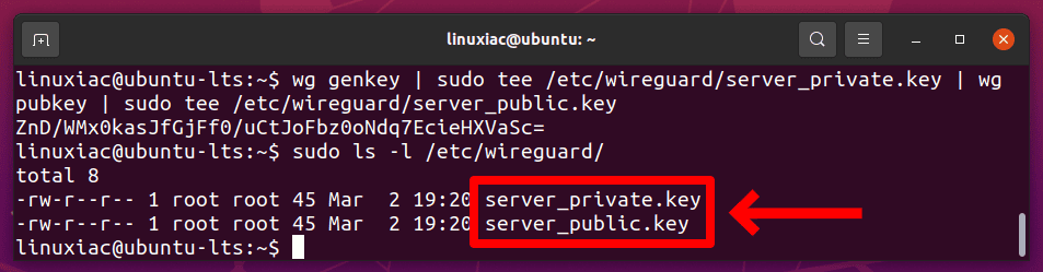 Generating WireGuard Server Public/Private Keypair