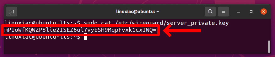 View WireGuard Server Private Key