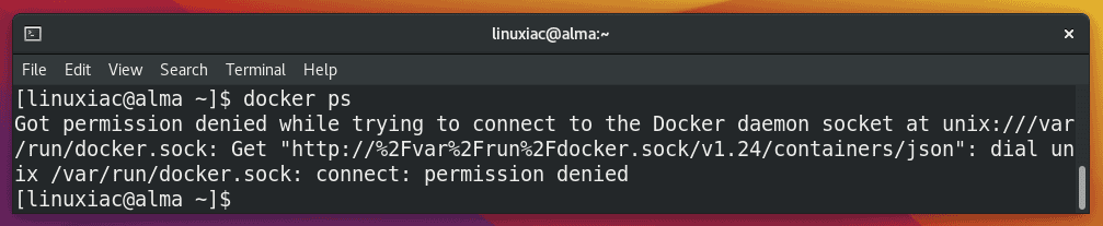 Docker without sudo - permission denied