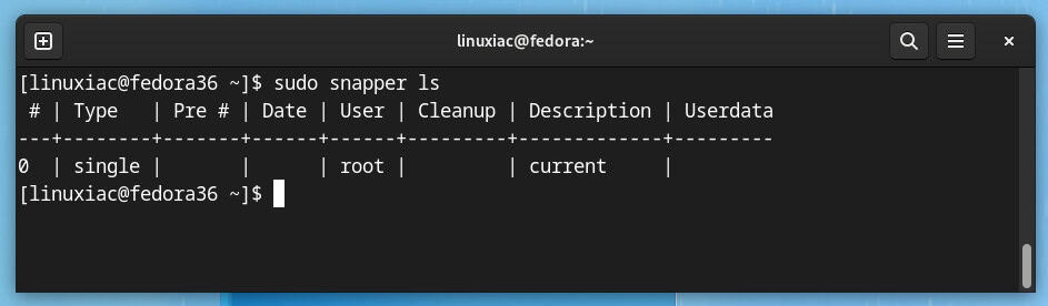 Fedora 36 Snapper Tool