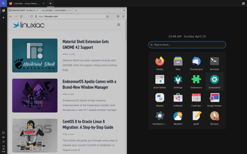 Material Shell GNOME Extension Launcher