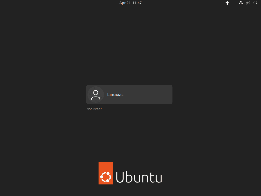 Ubuntu Login Screen with the New Logo