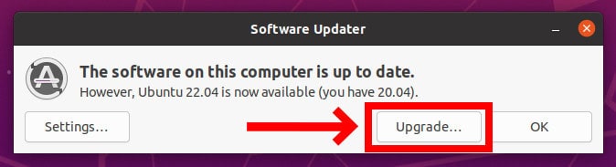 Ubuntu 22.04 is available for upgrade