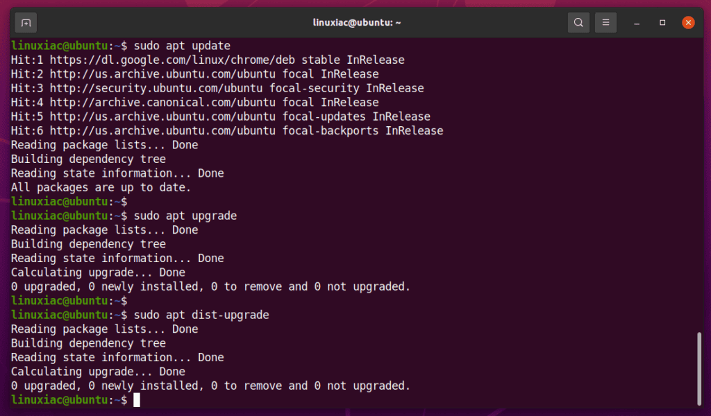 Update currently installed Ubuntu 20.04 system