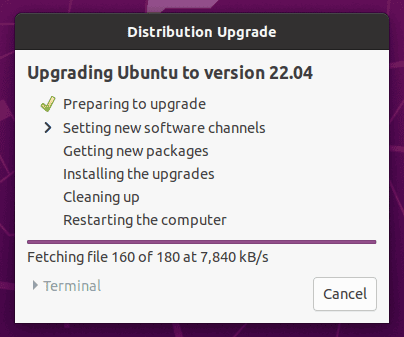 Doing preliminary upgrade steps