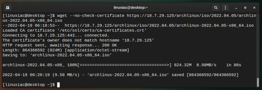 How to skip the ceriticate check when using wget