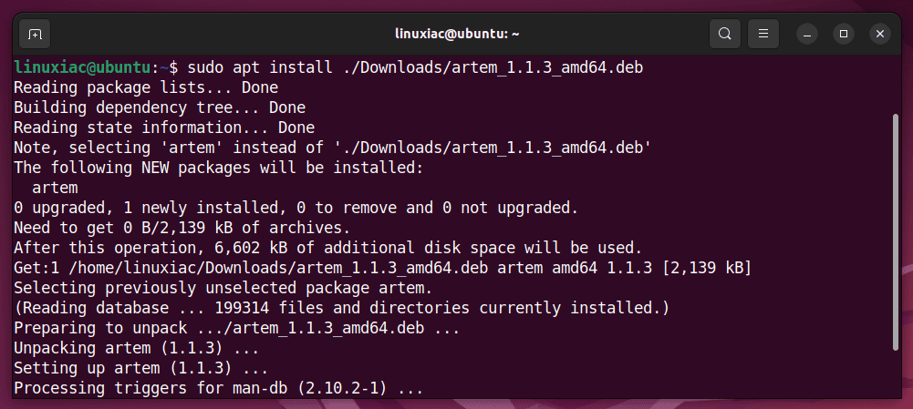 Installing Artem image to ASCII convertor on Ubuntu