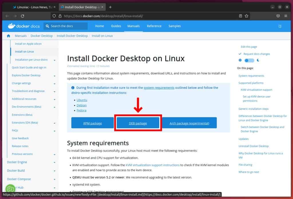 Download Docker Desktop for Linux DEB File