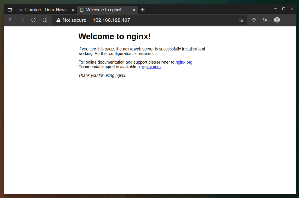 Nginx Default Webpage