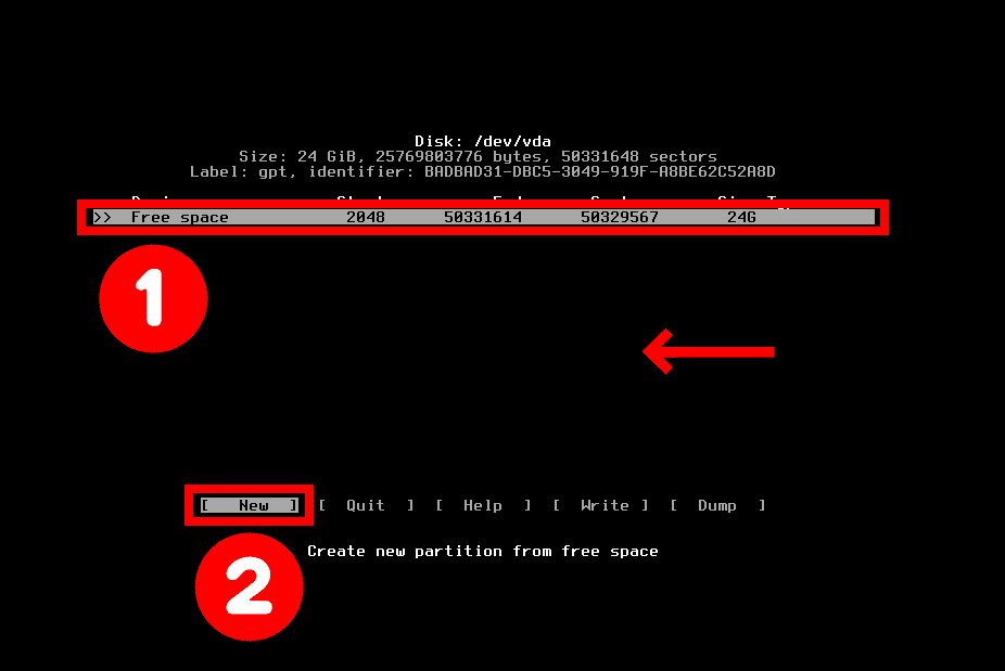 Creating root partition