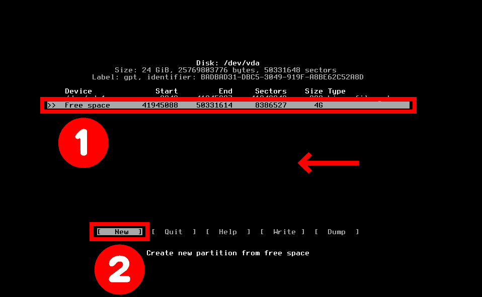 Creating swap partition