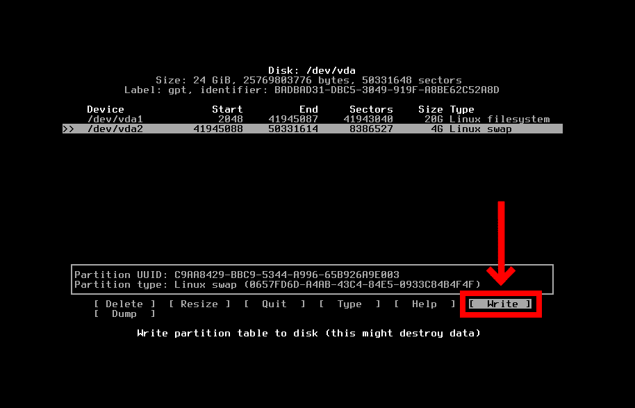 Writing changes to the disk