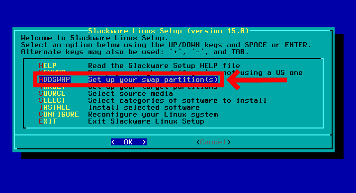 Setting up swap partition