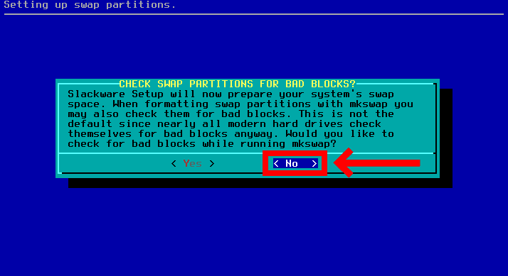 Setting up swap partition