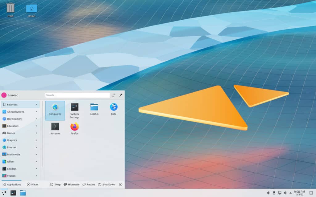 Slackware Linux 15 running KDE Desktop Environment