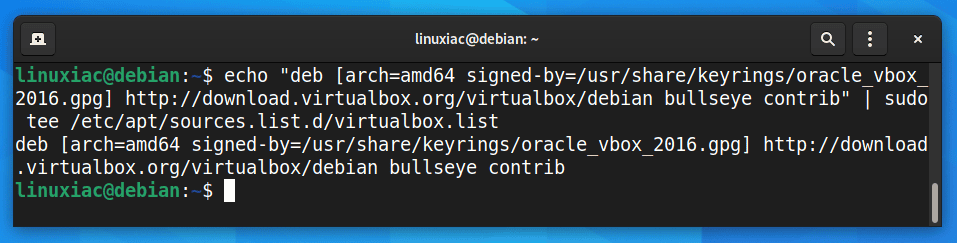 Add VirtualBox Repository for Debian 11
