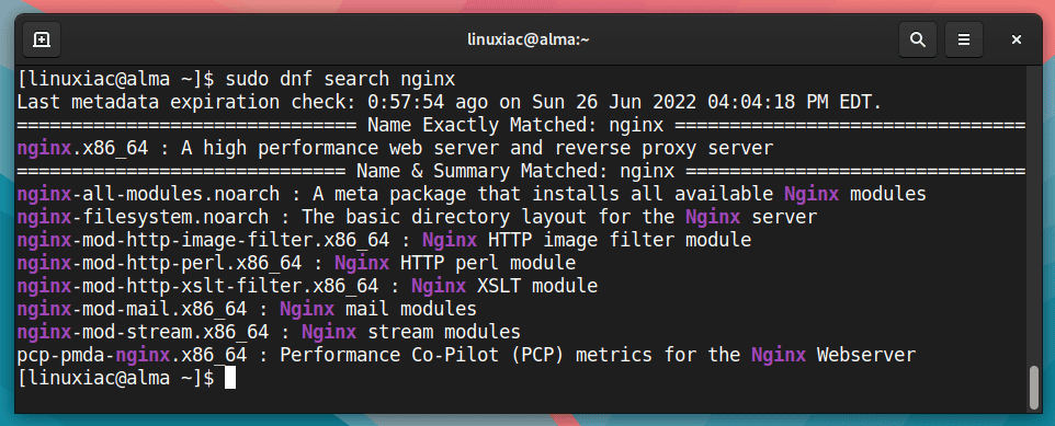 Search packages