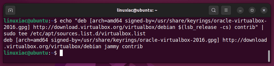 Add VirtualBox Ubuntu repository