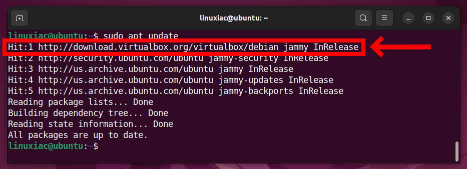 Update Ubuntu's repositories index