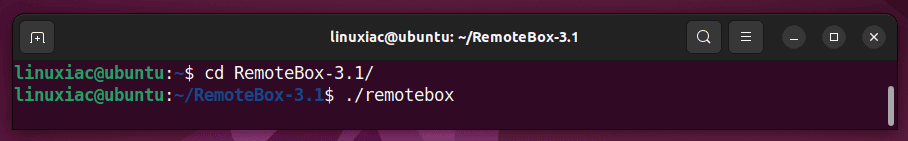 Run RemoteBox app