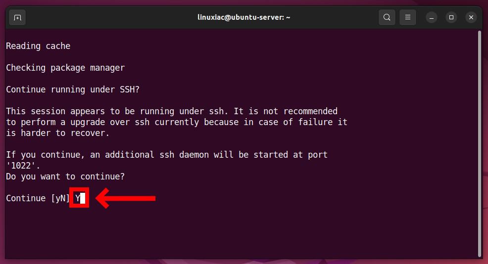 SSH notice to open port 1022