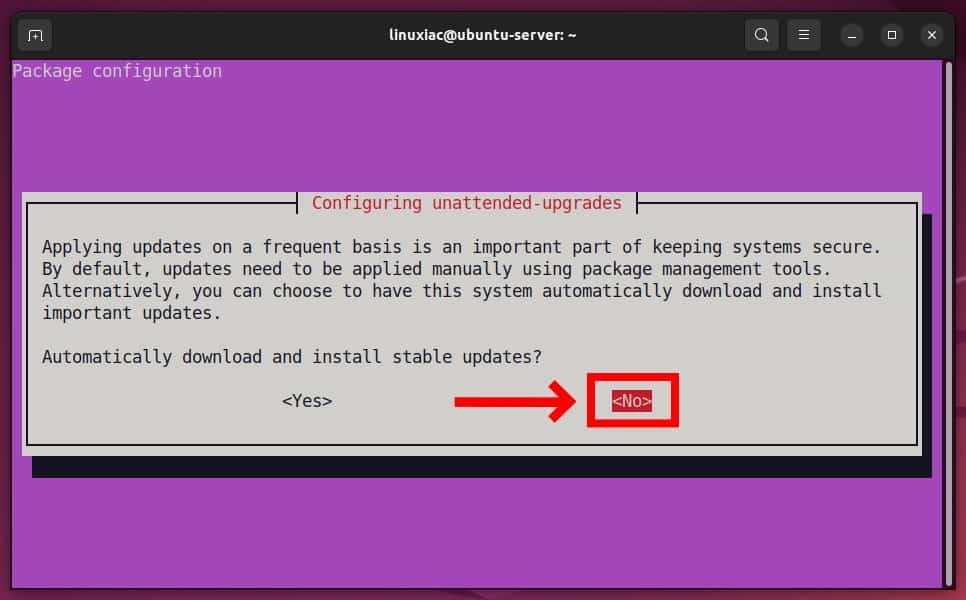 Disable automatic unattended security updates on Ubuntu