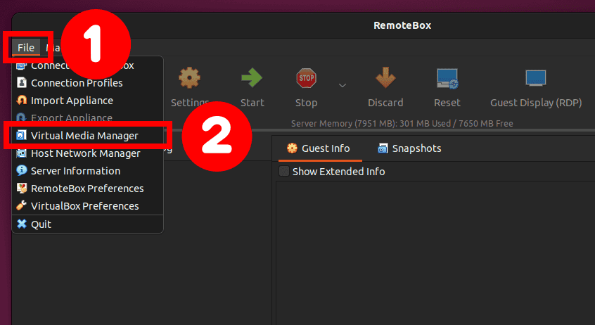 RemoteBox Menu