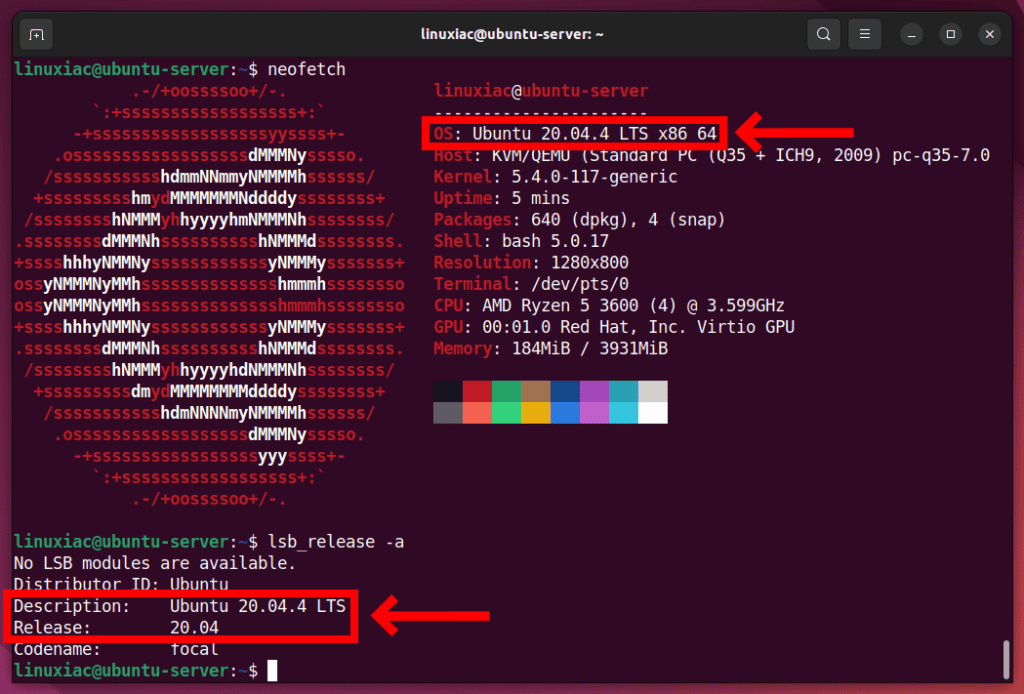 Verify the currently installed Ubuntu server version