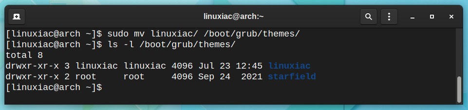 Installing the GRUB theme