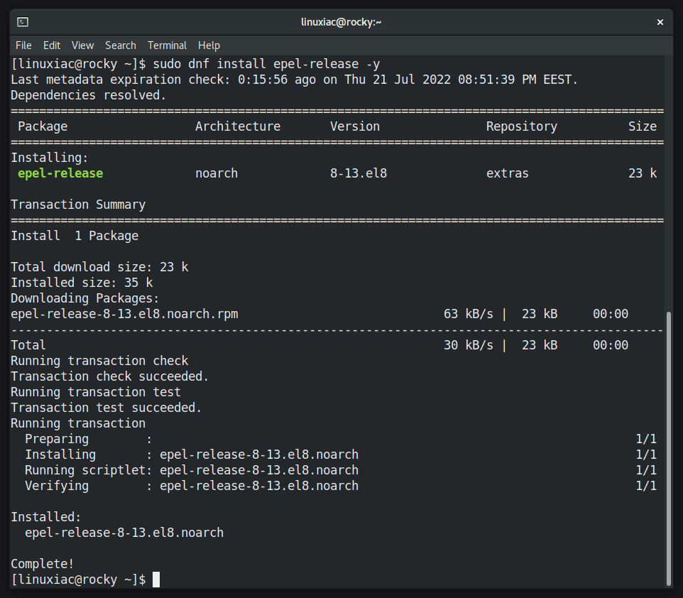 Adding EPEL repository