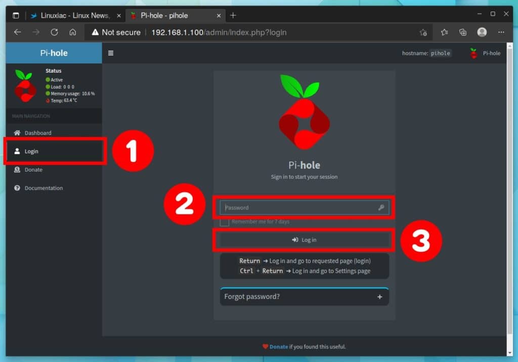 Pi-hole admin interface