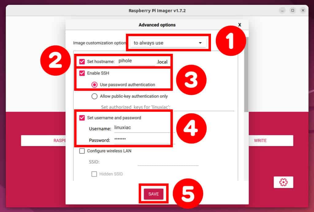 Configure Raspberry Pi OS additional options