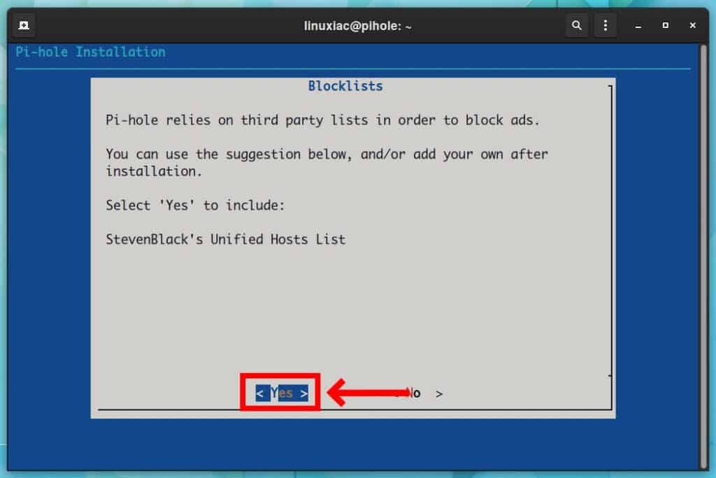 Import the Pi-hole blocklists