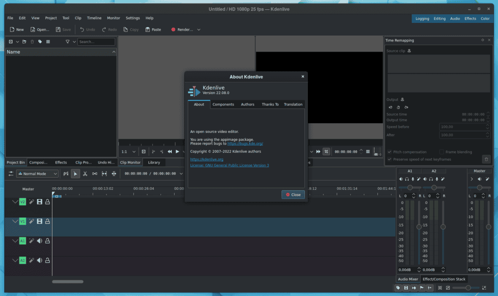 Kdenlive 22.08 Video Editing App