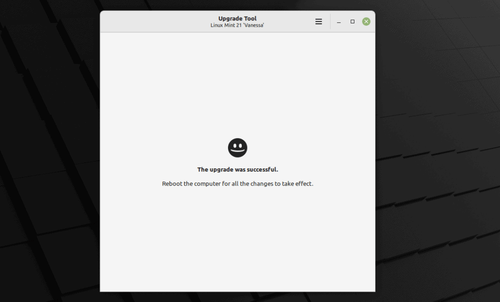 Upgrade process to Linux Mint 21 succeeded