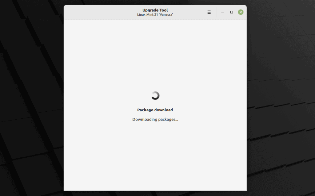 Downloading packages needed for upgrade to Linux Mint 21