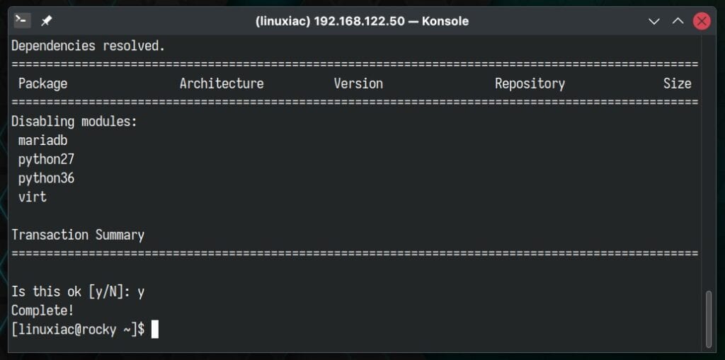 Disabling DNF modules