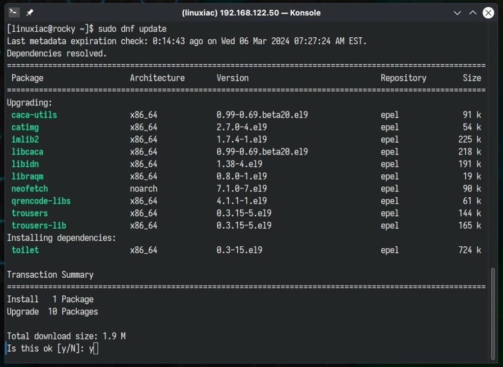 Updating Rocky Linux 9