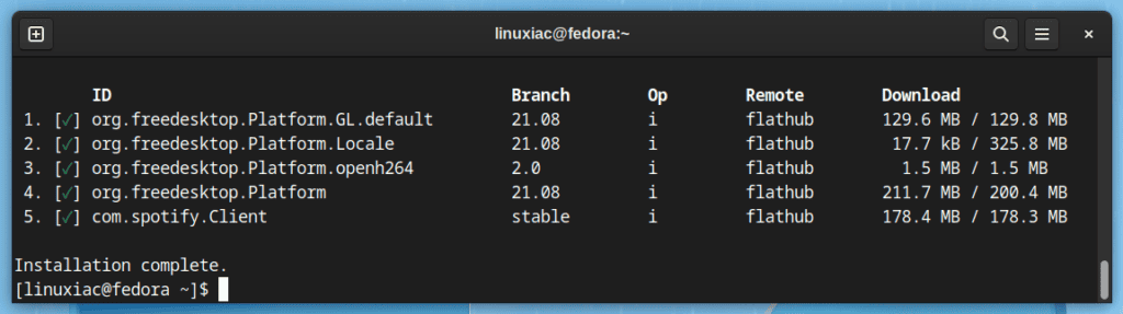 Installing Spotify as a Flatpak package on Fedora