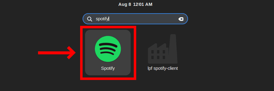 Launching Spotify client