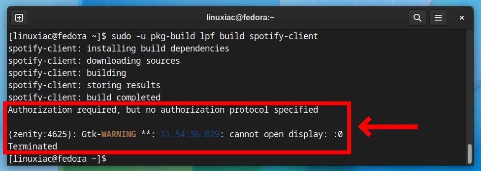 Building Spotify package on Fedora Linux