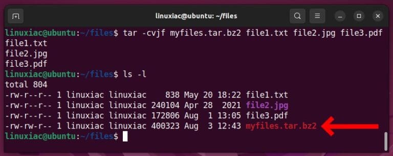 How to Create tar.gz Archive Using the tar Command on Linux