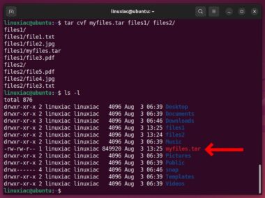 How to Create tar.gz Archive Using the tar Command on Linux