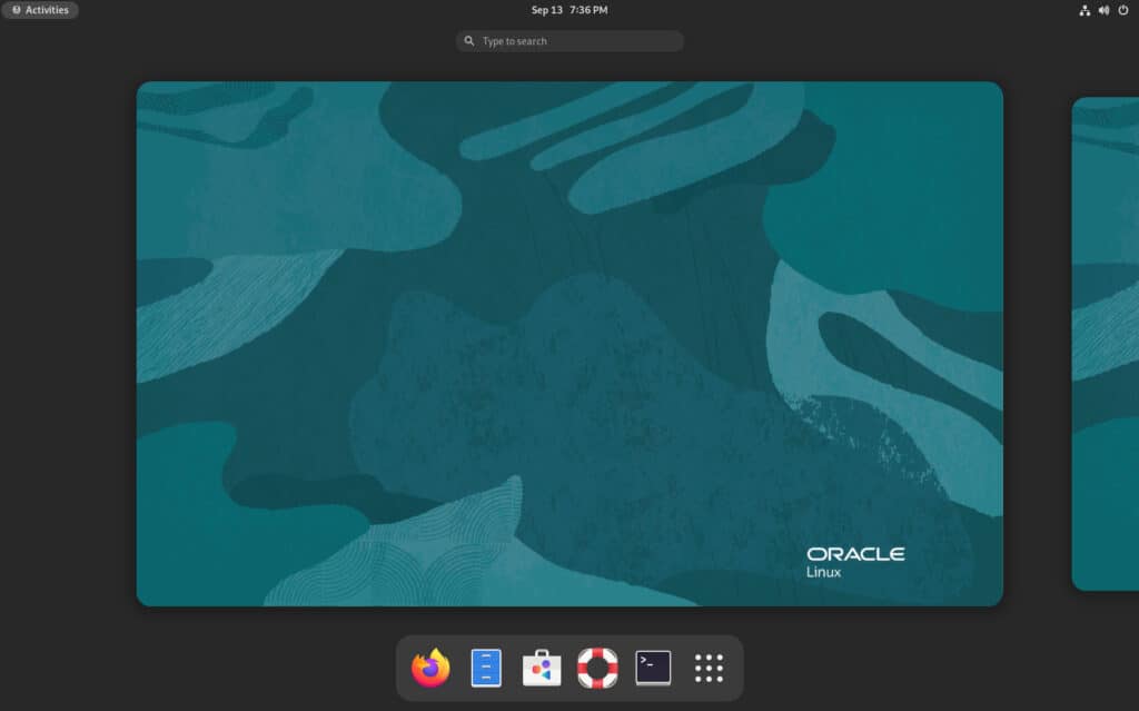 Oracle Linux 9 GNOME Desktop