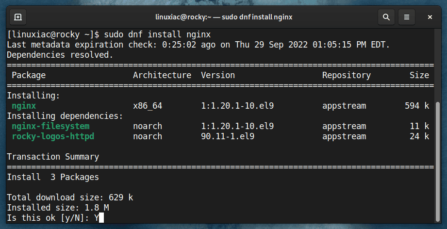 Install Nginx Web Server on Rocky Linux 9