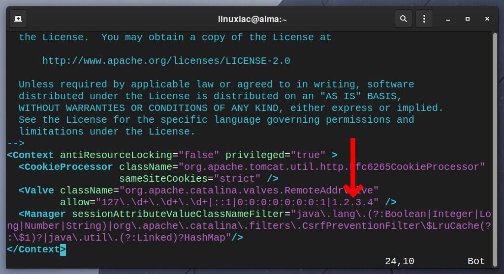 Configure remote access to the Tomcat web management interface