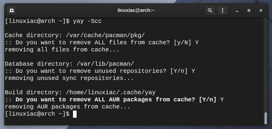 Cleaning cached packages