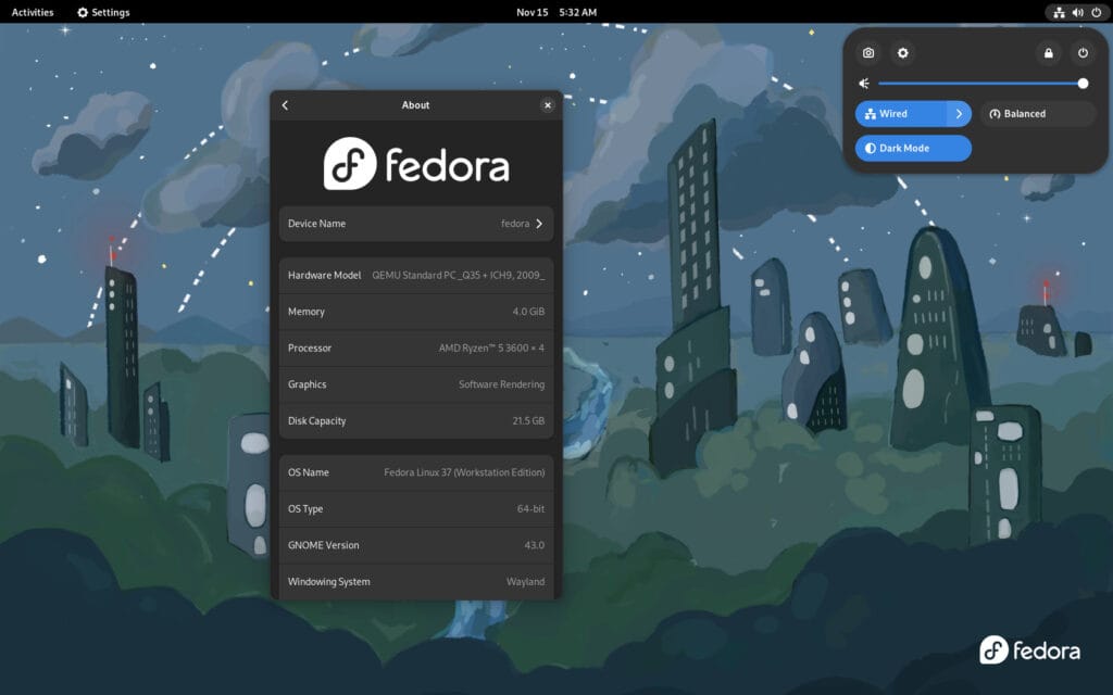 Fedora 37 Desktop