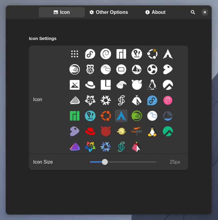 Logo Menu GNOME Extensions